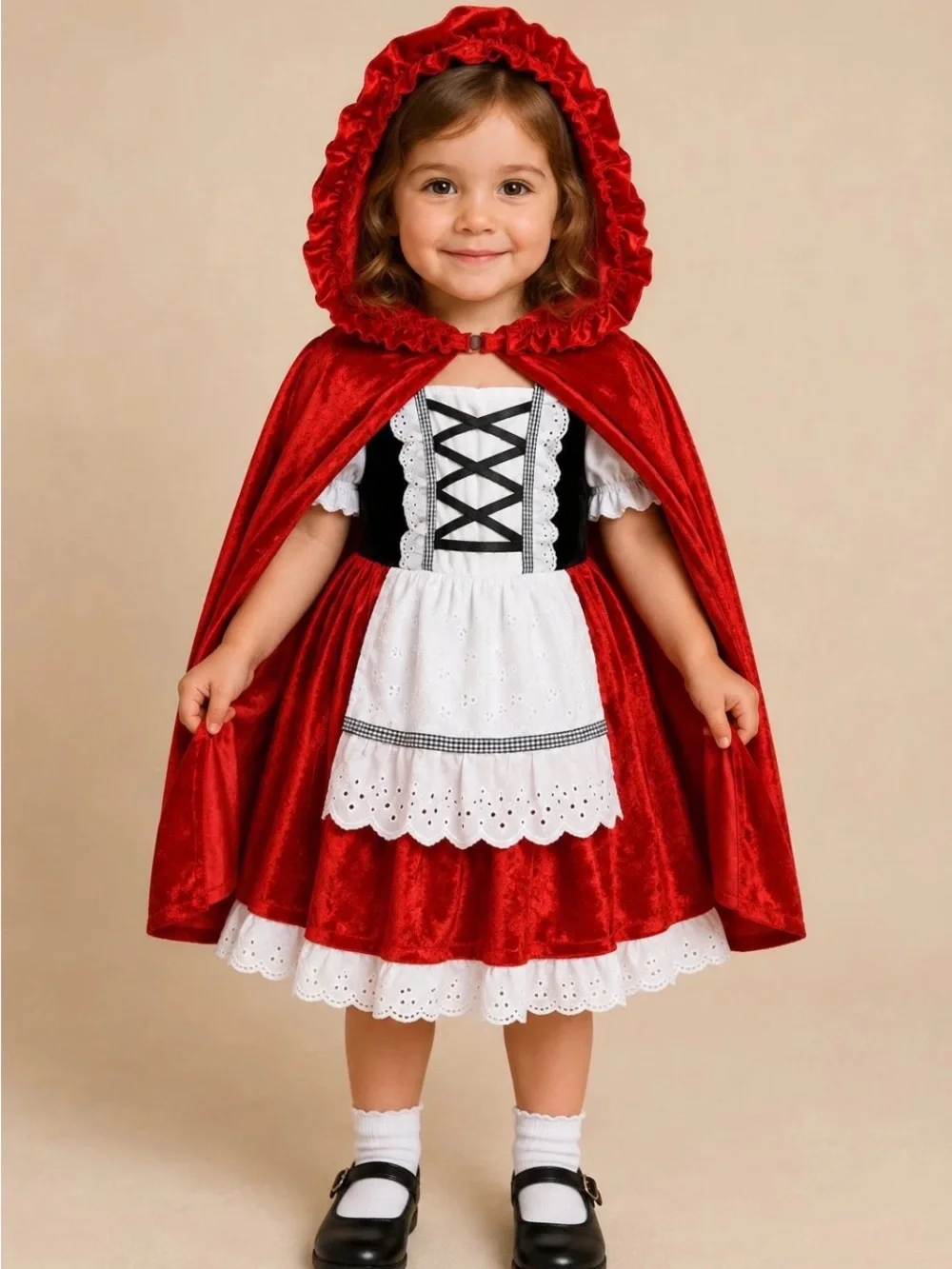 What a Character Little Red Riding Hood Costume Girls XS 4 Dress & Cape